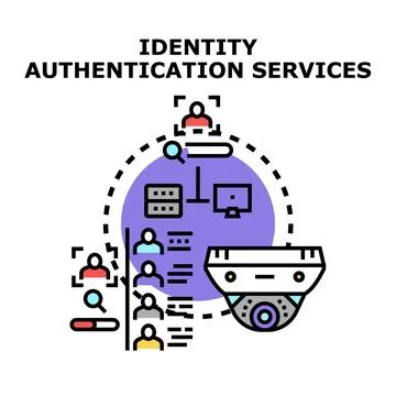 Identity authentication services securing system access イラスト素材