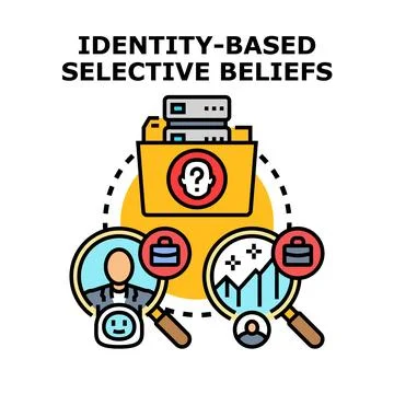 Identity based selective beliefs concept illustration イラスト素材
