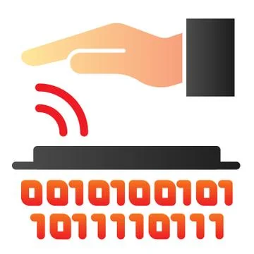 Identity biometric scanning flat icon. Verification palmprint system color icons 스톡 일러스트