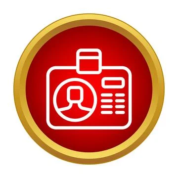 Identity card icon displaying personal identification information badge Stock Illustration