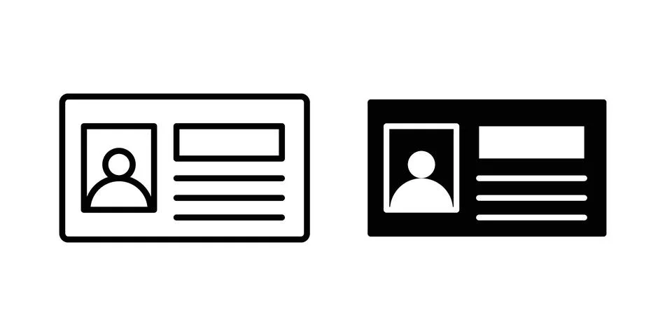 Identity card icon graphic element. web icon set 库存插图