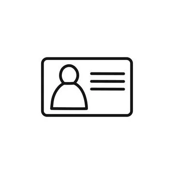 Identity card icon linear vector graphics sign Illustrazione stock