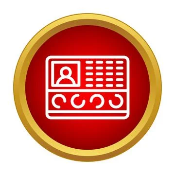 Identity card icon showing user profile and verification data Stock Illustration