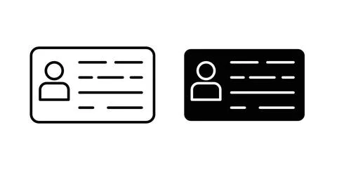 Identity card icon symbol. Flat Vector illustration Stock Illustration