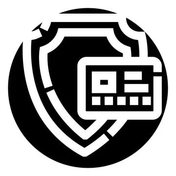 Identity card protected by shield security icon Stock Illustration
