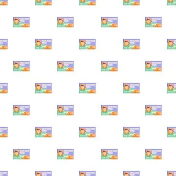Identity card seamless pattern on white background 스톡 일러스트