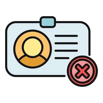 Identity card showing rejected access credentials icon Stockillustratie