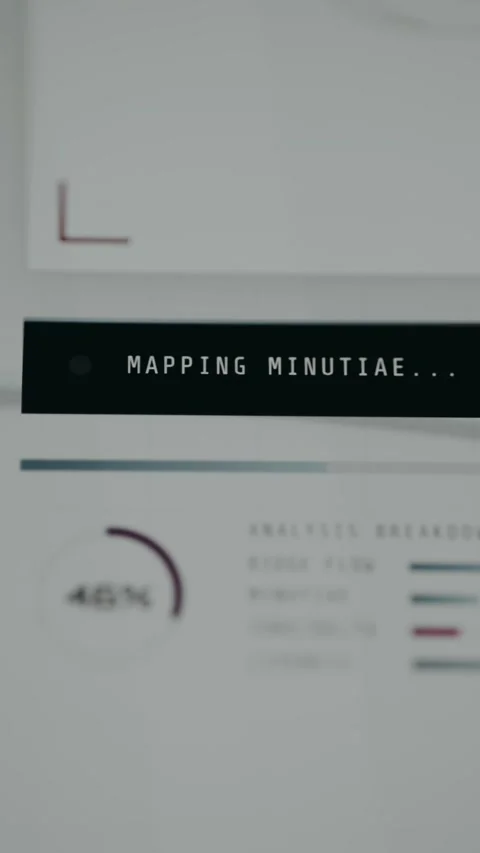 Identity check system displaying fingerprint scan progress bar Stock Footage 333382799