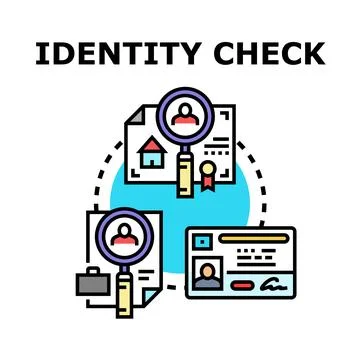 Identity checking process for personal verification and security Stock Illustration