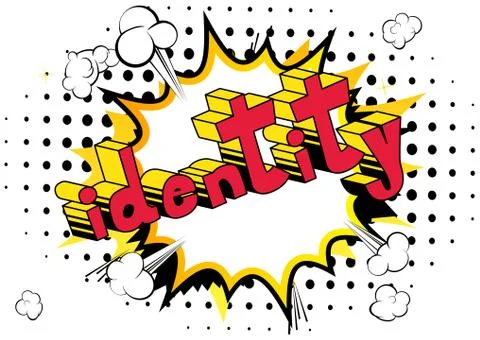 Identity - Comic book style word on abstract background. 스톡 일러스트