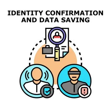 Identity confirmation process and secure data saving Illustrazione stock
