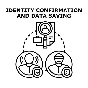 Identity confirmation process and secure data saving Stockillustratie