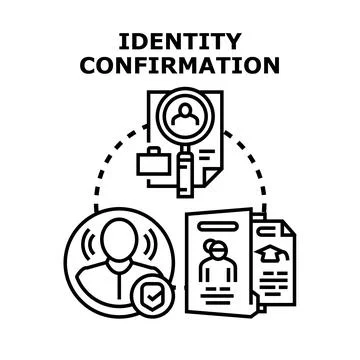 Identity confirmation process with secure user verification 스톡 일러스트