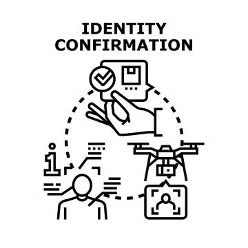 Identity confirmation process using biometric recognition technology Illustrazione stock