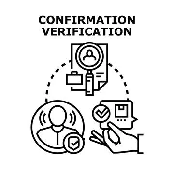 Identity confirmation verification process and data security Illustrazione stock