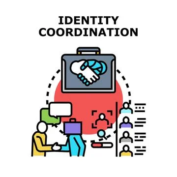 Identity coordination concept uniting human and artificial intelligence イラスト素材