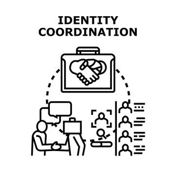 Identity coordination concept uniting human and artificial intelligence Illustrazione stock
