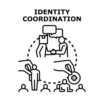 Identity coordination vector concept business process Stock Illustration