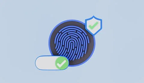 Identity cyber secure, Biometric access control, Fingerprint scanning 스톡 일러스트