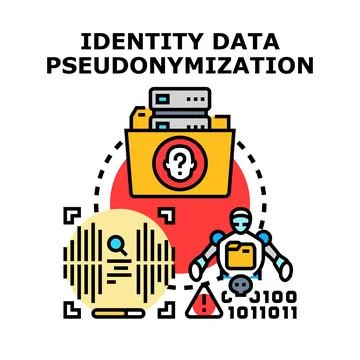 Identity data anonymization processing for information security イラスト素材