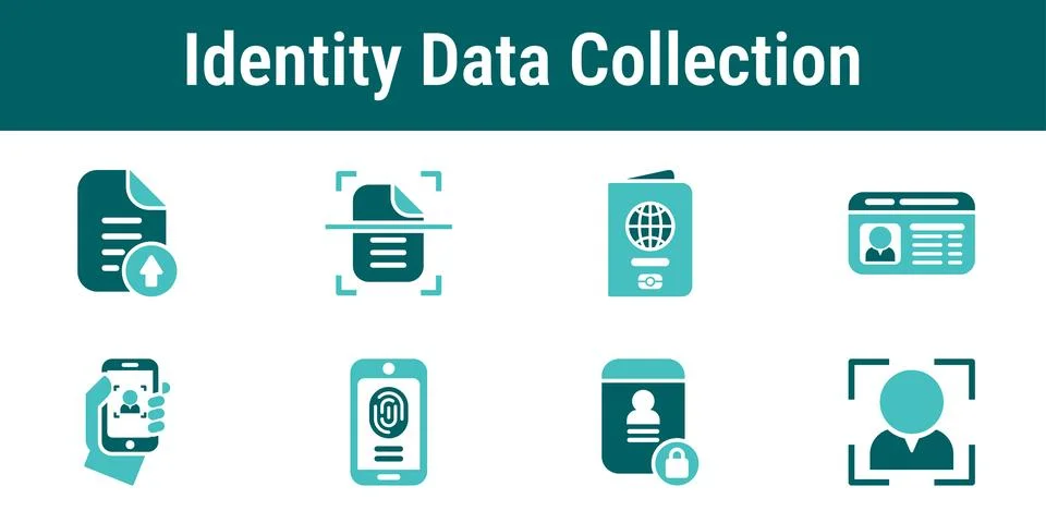 Identity Data Collection Icons set Stock Illustration
