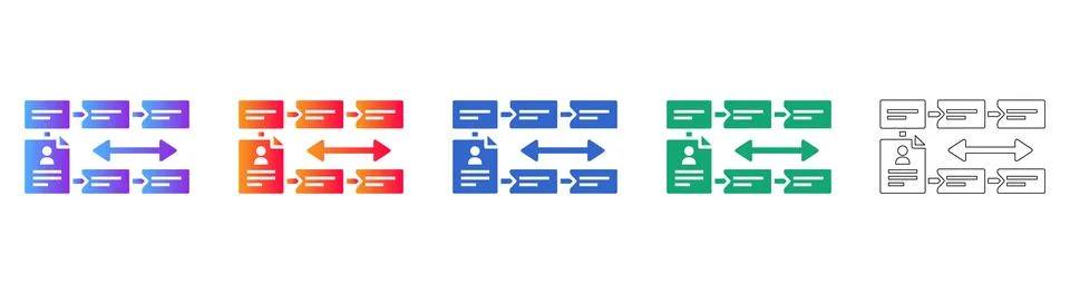 Identity Data Exchange Workflow Icons Stockillustratie