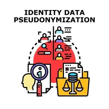 Identity data pseudonymization for privacy and security Stockillustratie