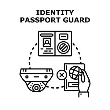 Identity document checking and passport control concept Stock Illustration