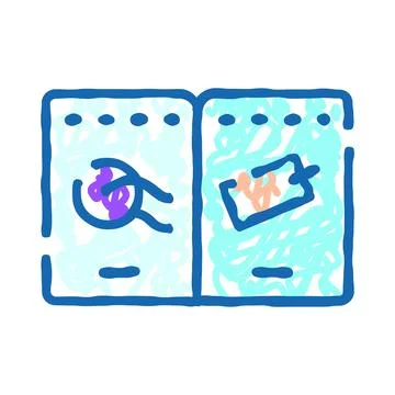 Identity document checking and travel visa stamp Stock Illustration