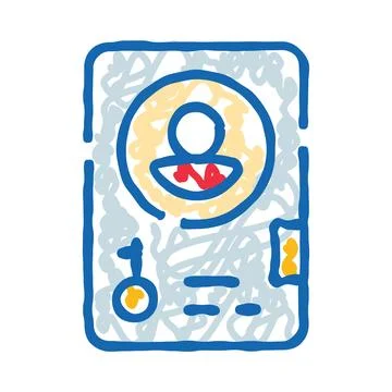 Identity document with profile picture and information Stock Illustration