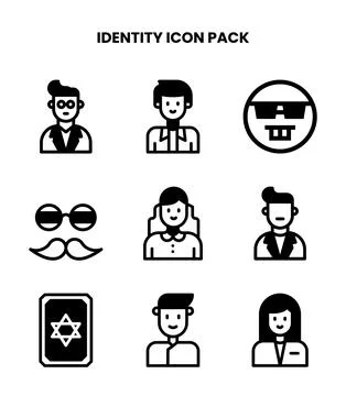 Identity DuoTone Vector Icons Pack Stock Illustration