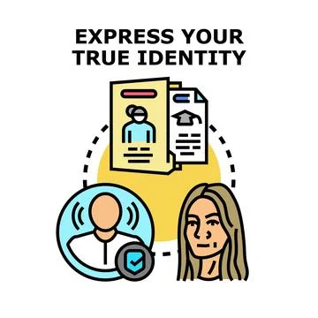 Identity expression and personal branding concept illustration Stock Illustration