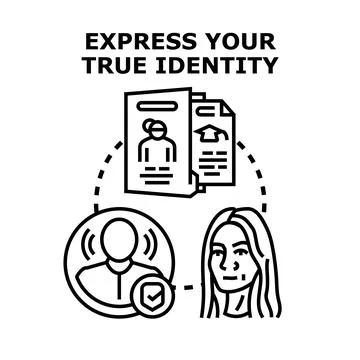 Identity expression and personal branding concept illustration Stock Illustration