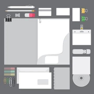 Identity flat mock up Stock Illustration