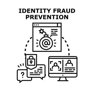 Identity fraud prevention system protecting personal data digital Stock Illustration