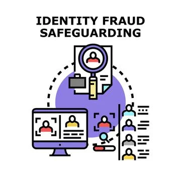 Identity fraud safeguarding personal data protection concept Stock Illustration