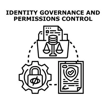 Identity governance permissions control access management system イラスト素材