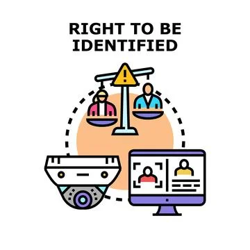Identity identification concept balancing surveillance with civil rights Stockillustratie
