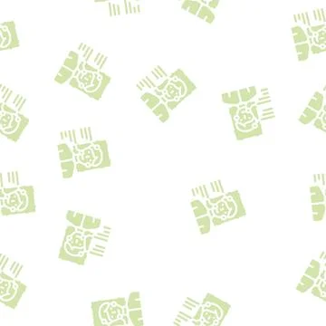 Identity identification glyph vector seamless pattern flat Stock Illustration