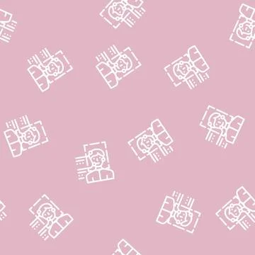 Identity identification line vector seamless pattern flat Stock Illustration