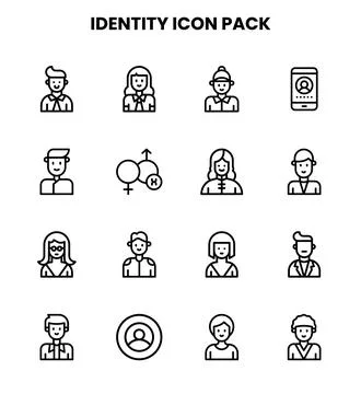 Identity Line Graphics Icons Pack Illustrazione stock