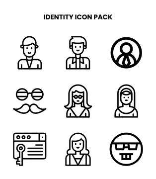 Identity Line Vector Icons Pack Stock Illustration
