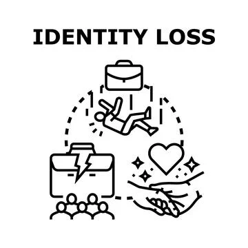 Identity loss concept finding new direction Stock Illustration