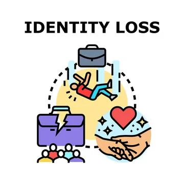 Identity loss concept finding new direction Stock Illustration