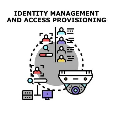 Identity management and access provisioning security concept 스톡 일러스트