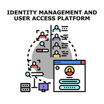 Identity management and user access platform concept Stock Illustration