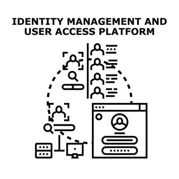 Identity management and user access platform concept Stock Illustration