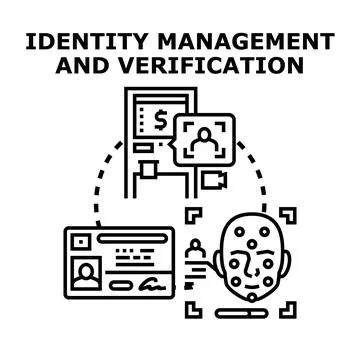 Identity management and verification digital security concept Stock Illustration