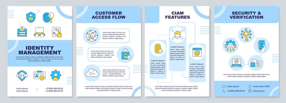 Identity management brochure layout Stock Illustration