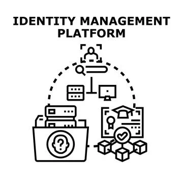 Identity management platform managing user data access Stock Illustration